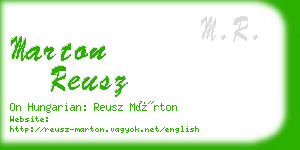 marton reusz business card